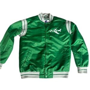 Starter New York Jets Green Satin Jacket Size XL